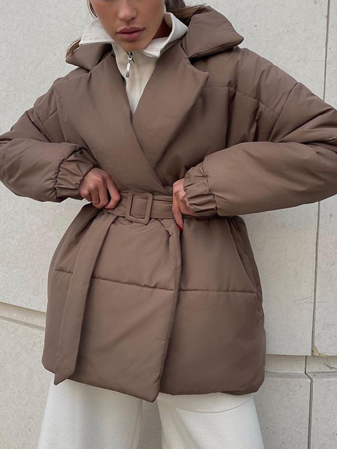 Cloudbound Belted Puffer Jacket