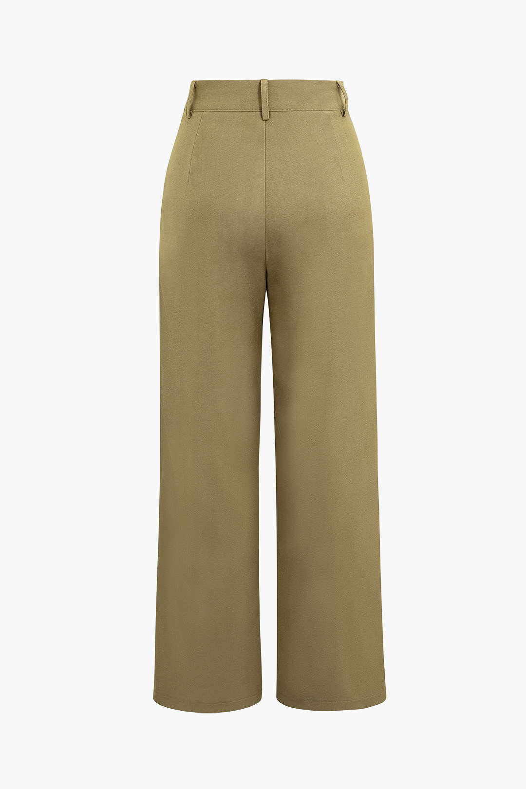 Draped Wrap Straight-Leg Trousers