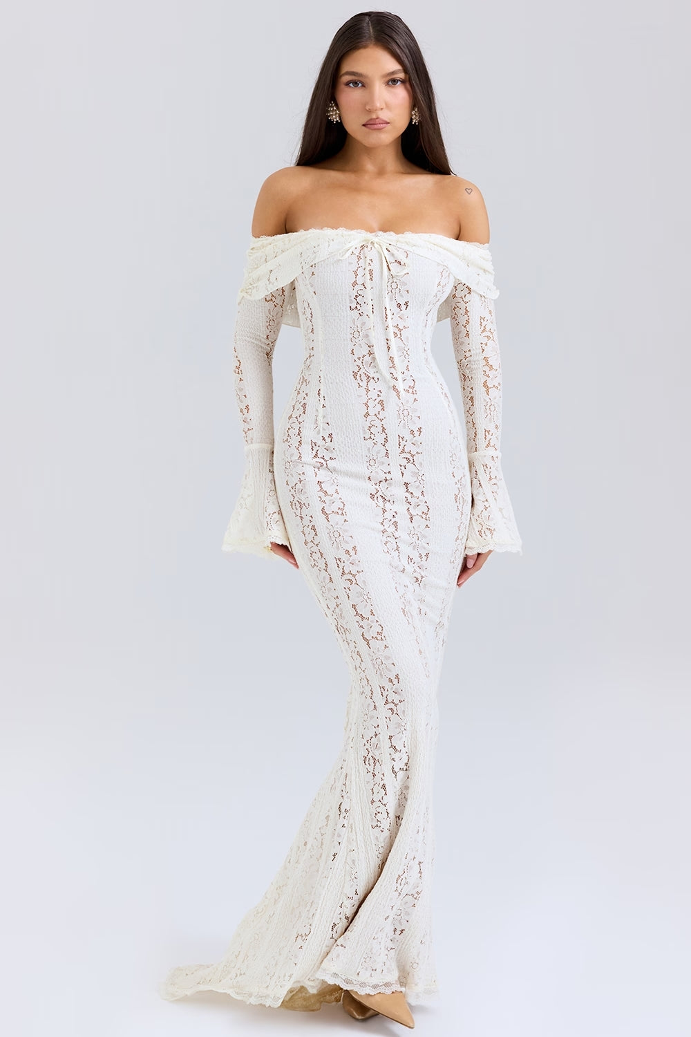 White Rosalind Lace Maxi Dress