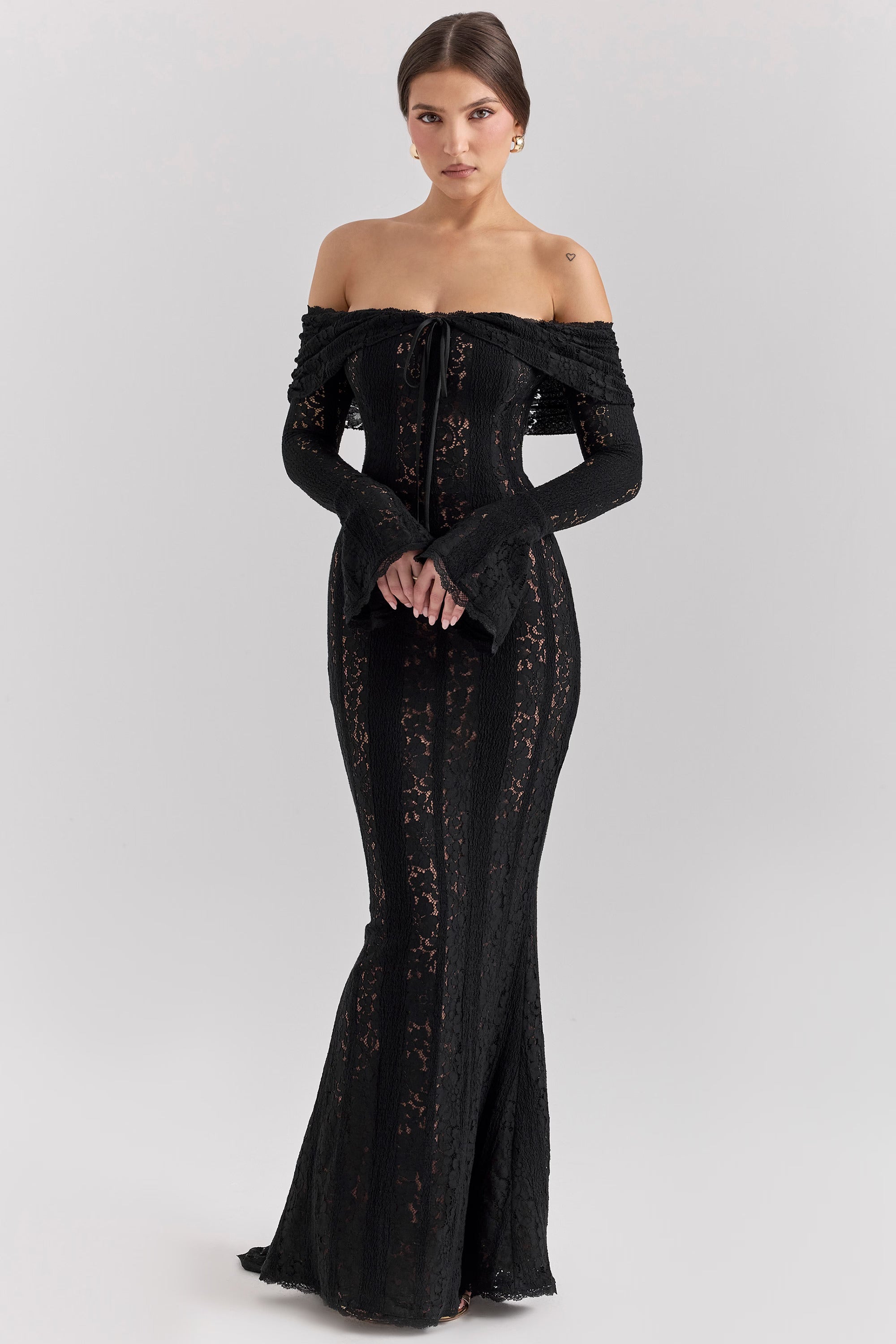 Black Rosalind Lace Maxi Dress