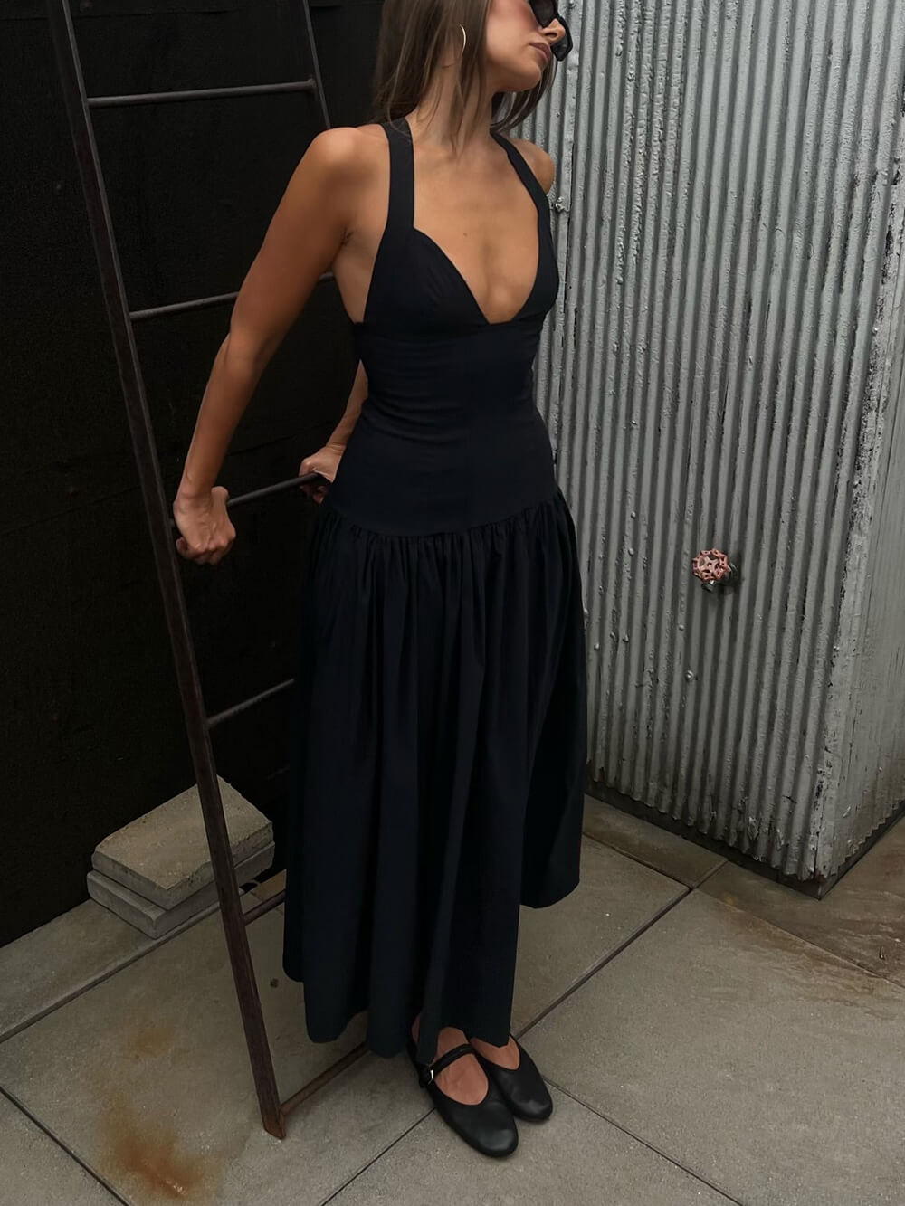Monaco Nights Plunge Midi Dress