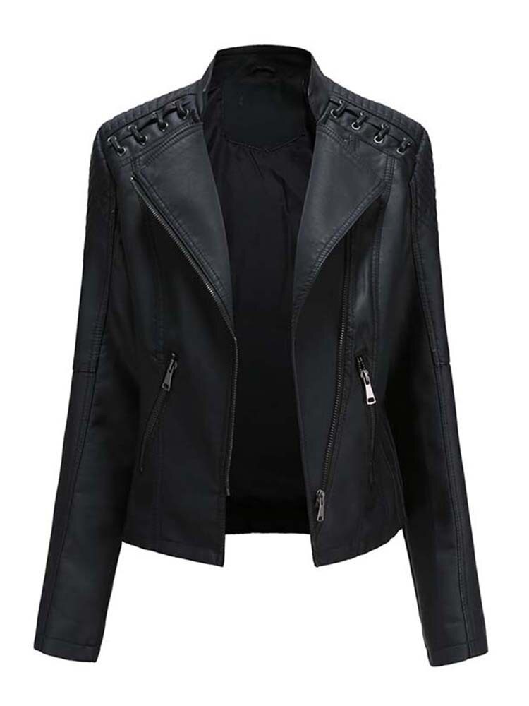 Verde Edge Lace-Up Faux Leather Jacket