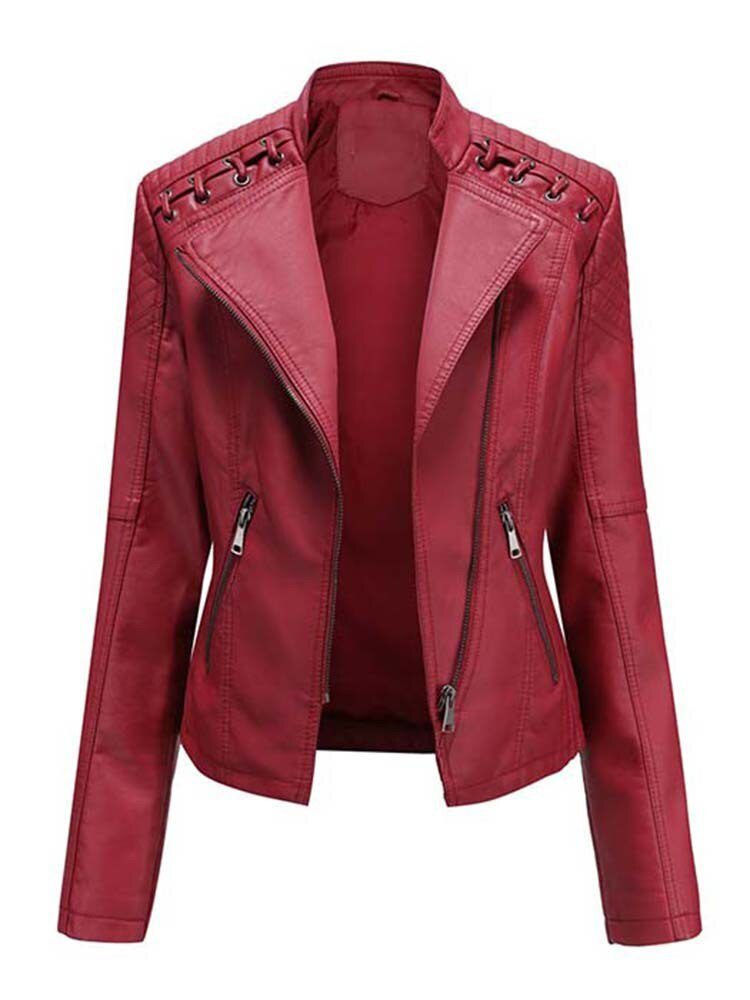 Verde Edge Lace-Up Faux Leather Jacket