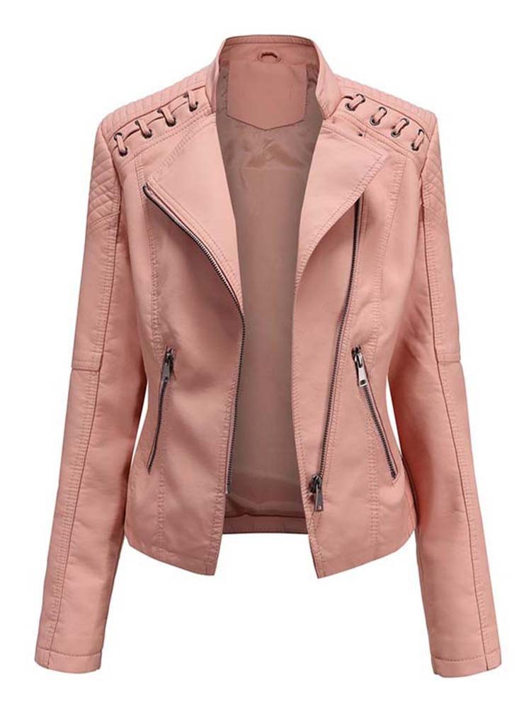 Verde Edge Lace-Up Faux Leather Jacket