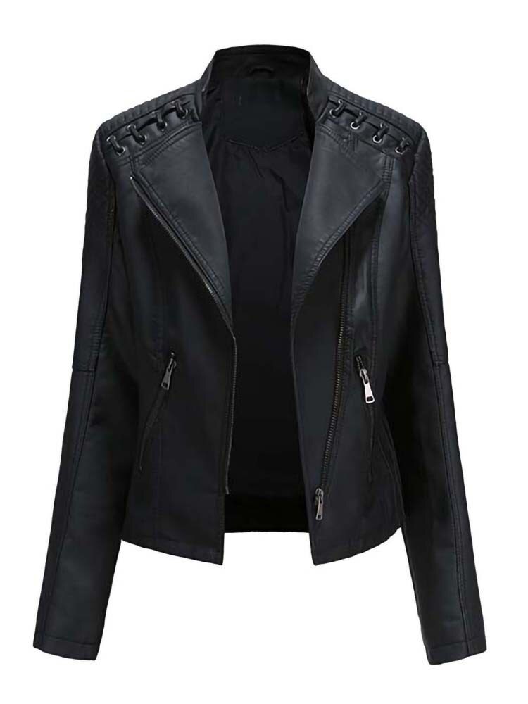 Verde Edge Lace-Up Faux Leather Jacket