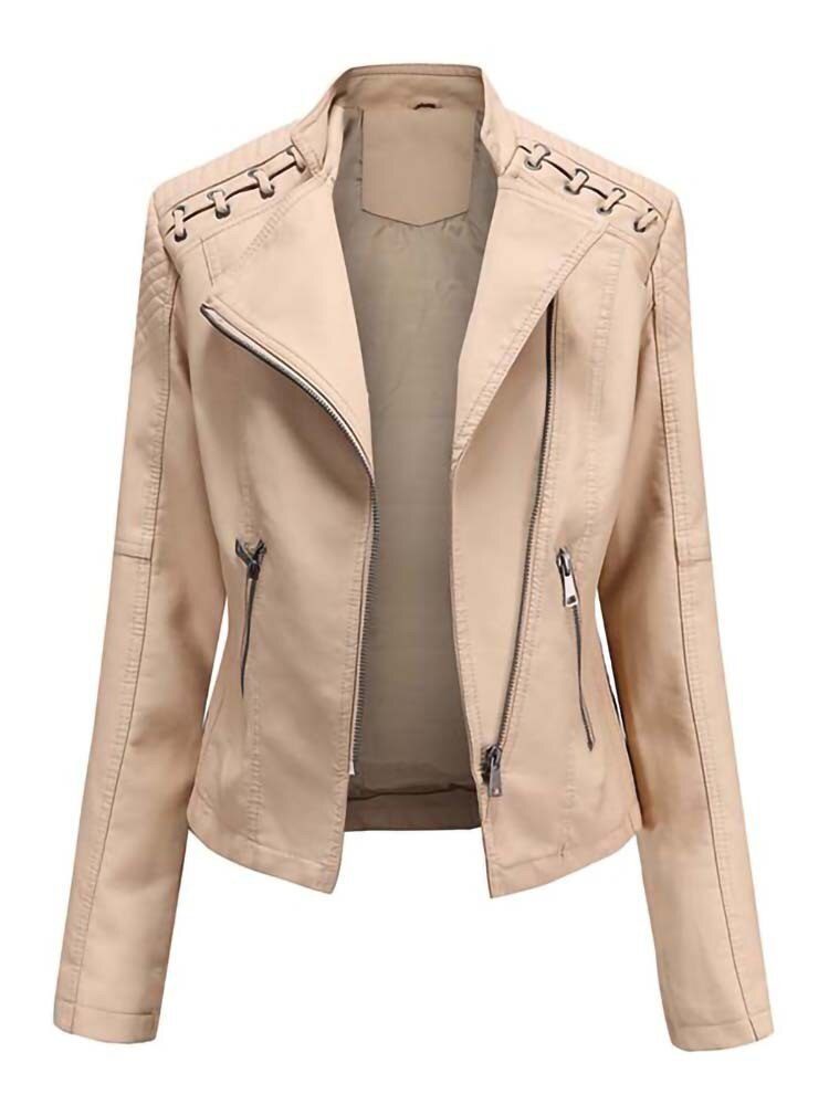 Verde Edge Lace-Up Faux Leather Jacket
