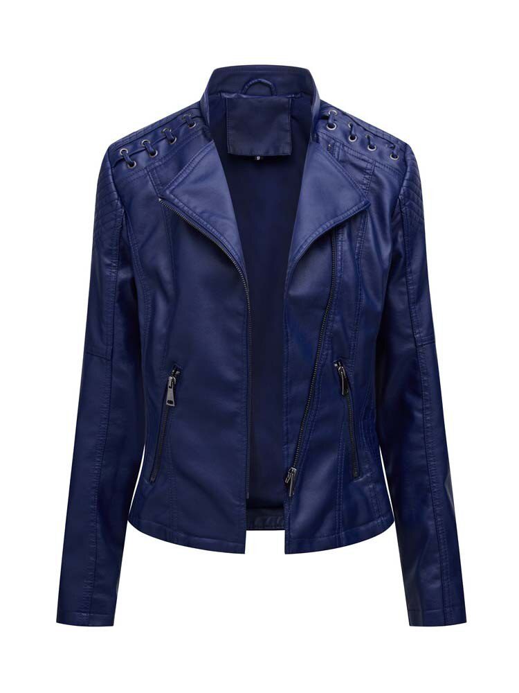 Verde Edge Lace-Up Faux Leather Jacket