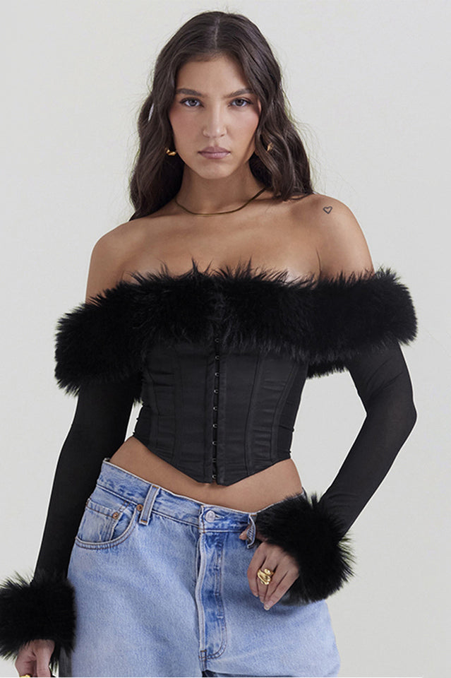 Luxe Temptation Fur Corset