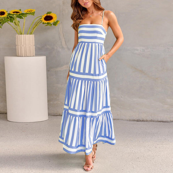 Santorini Bloom Tiered Maxi Dress