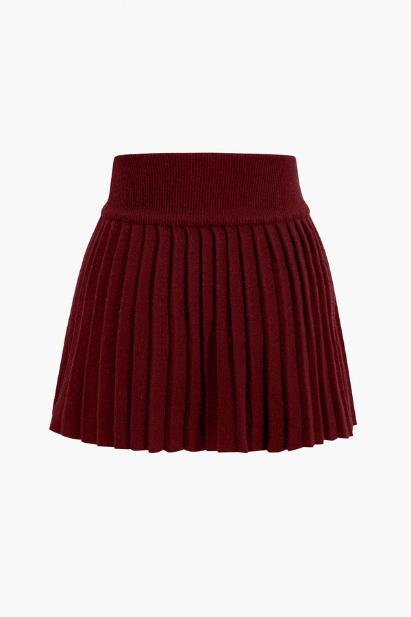 Soft Knit Pleated Skirt