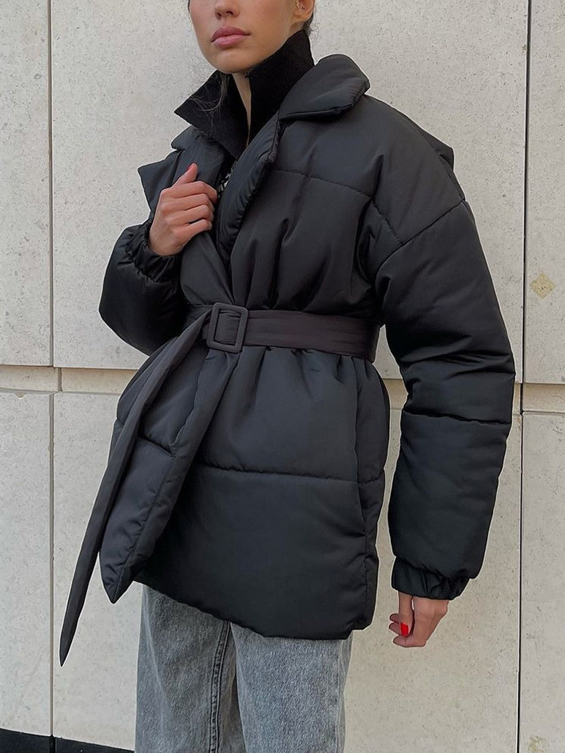 Cloudbound Belted Puffer Jacket