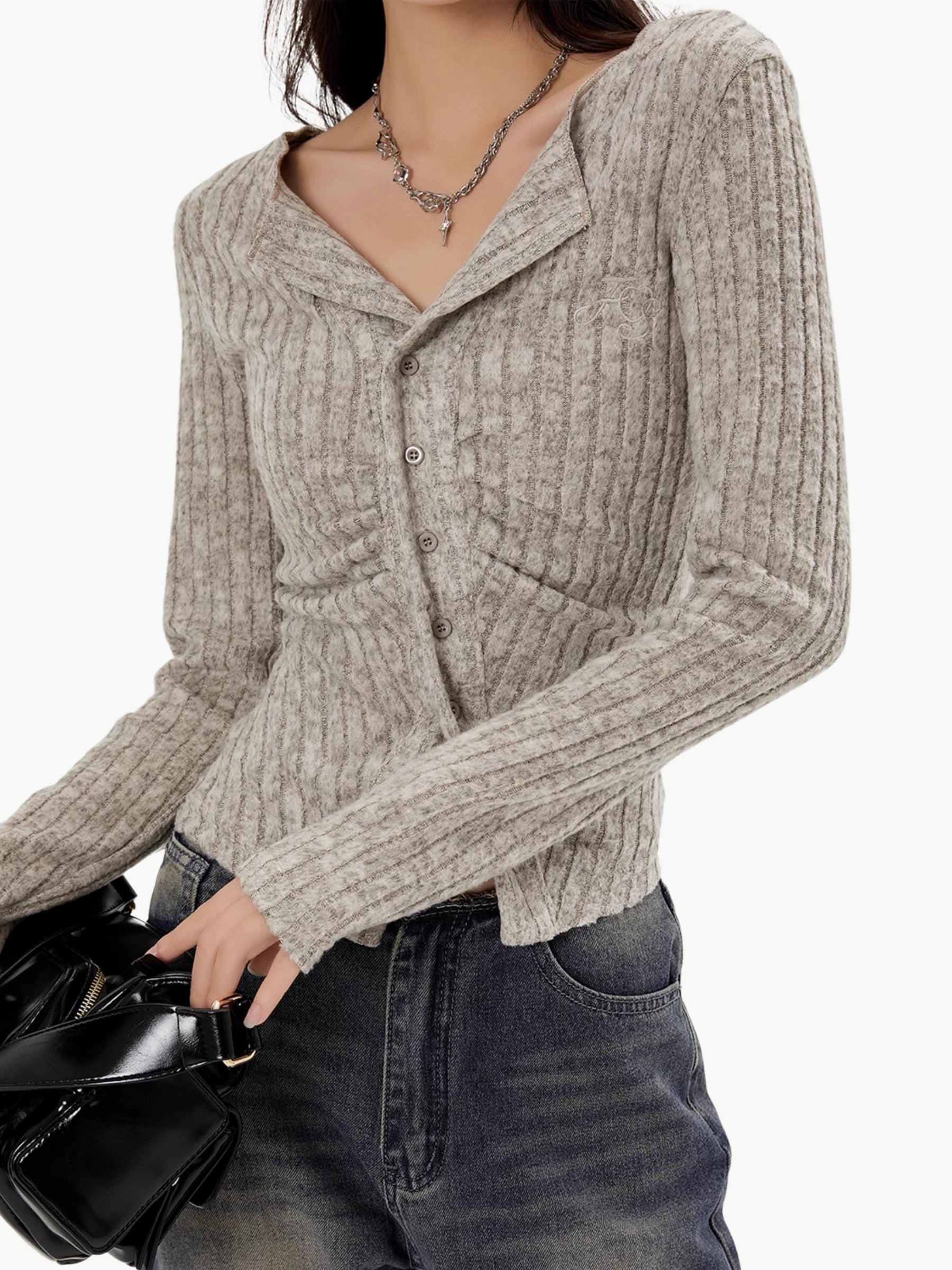 Marlo Ruched Rib Knit Top