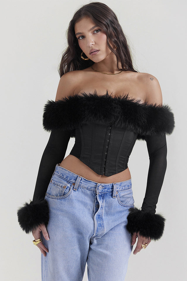 Luxe Temptation Fur Corset