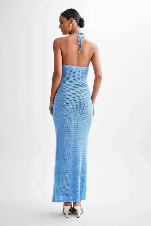 Blue Solstice Bloom Maxi Dress