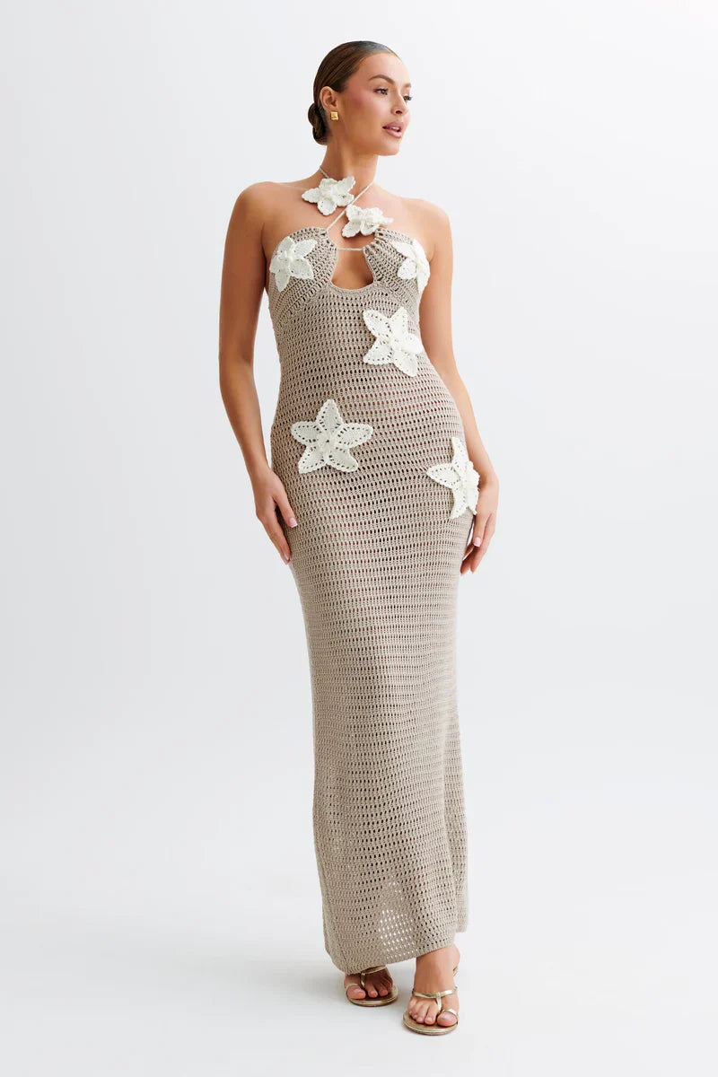 Khaki Solstice Bloom Maxi Dress