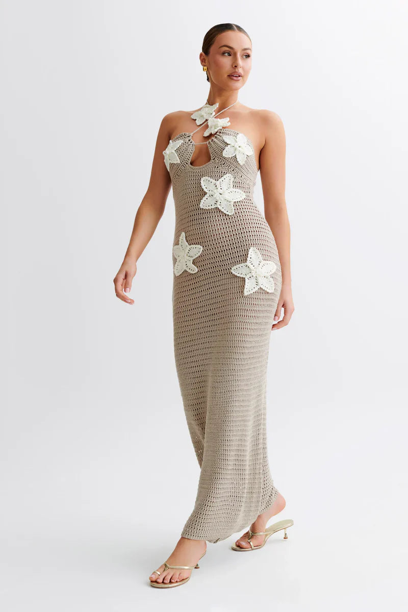 Khaki Solstice Bloom Maxi Dress