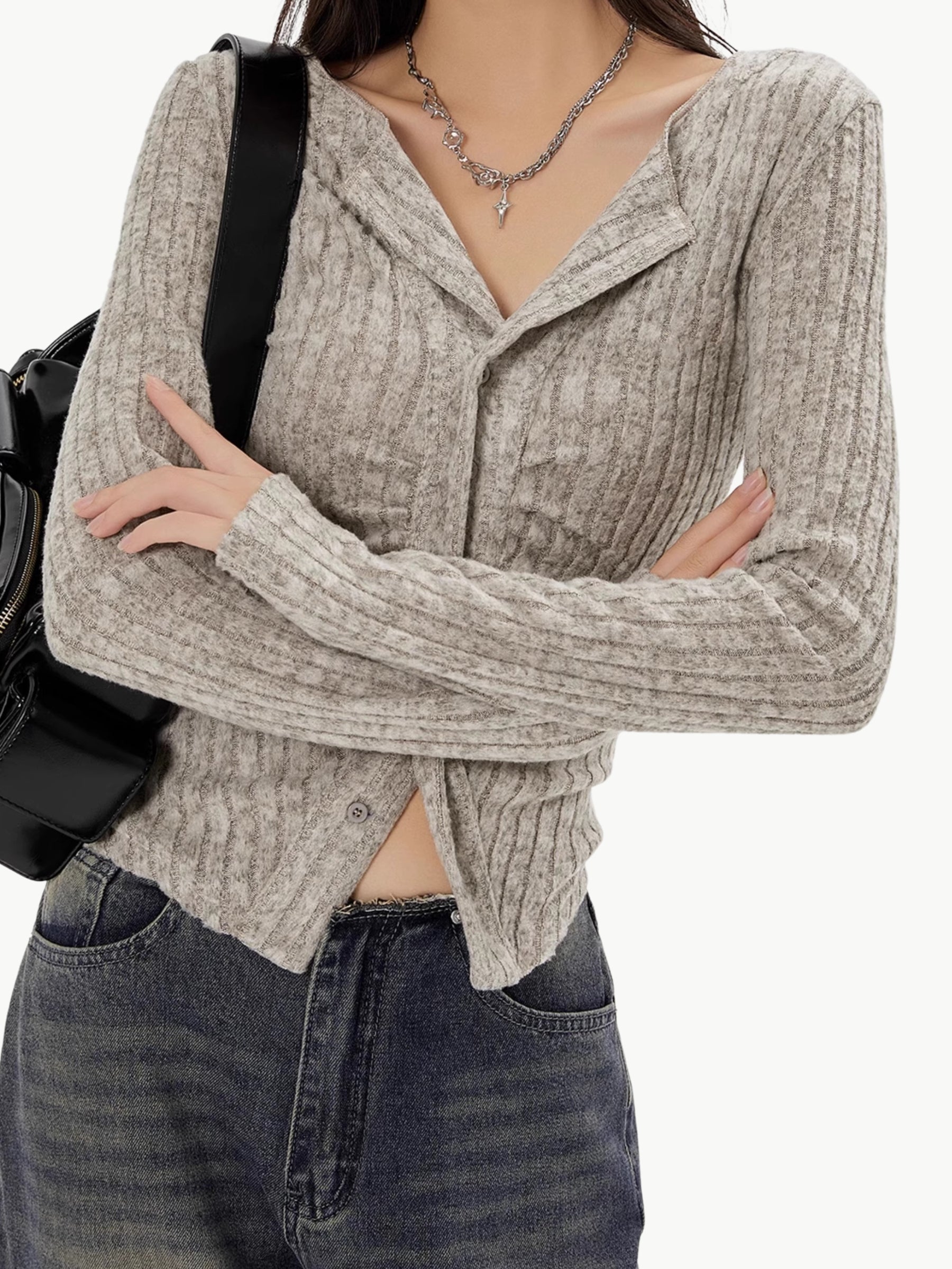 Marlo Ruched Rib Knit Top