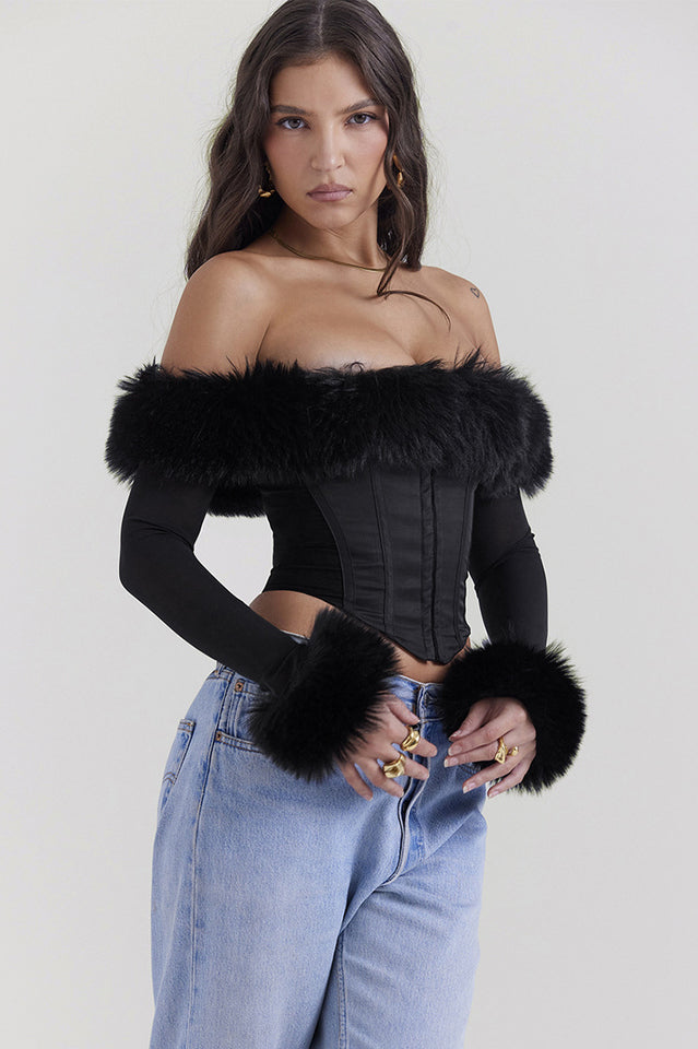 Luxe Temptation Fur Corset