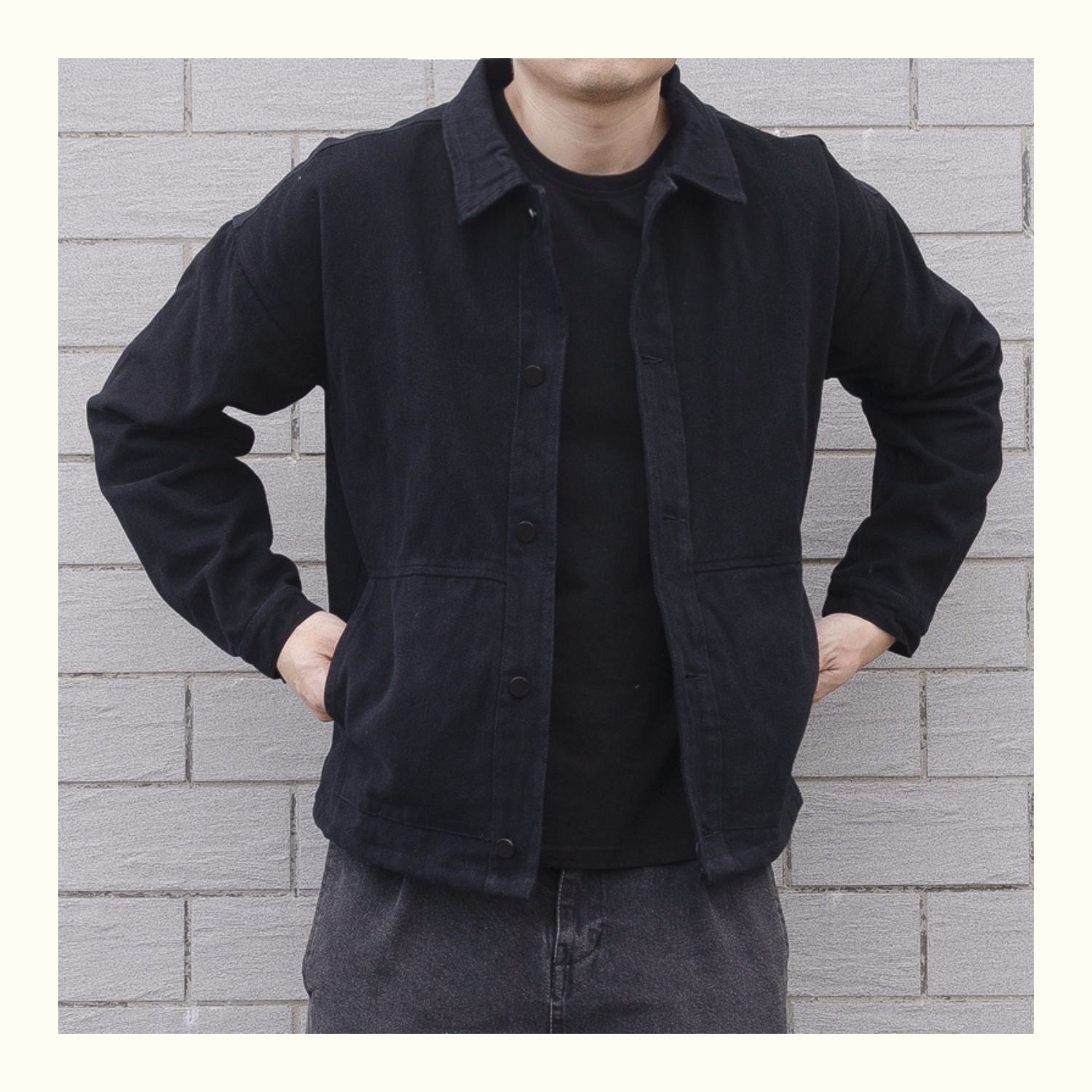 Byron Black Canvas Jacket