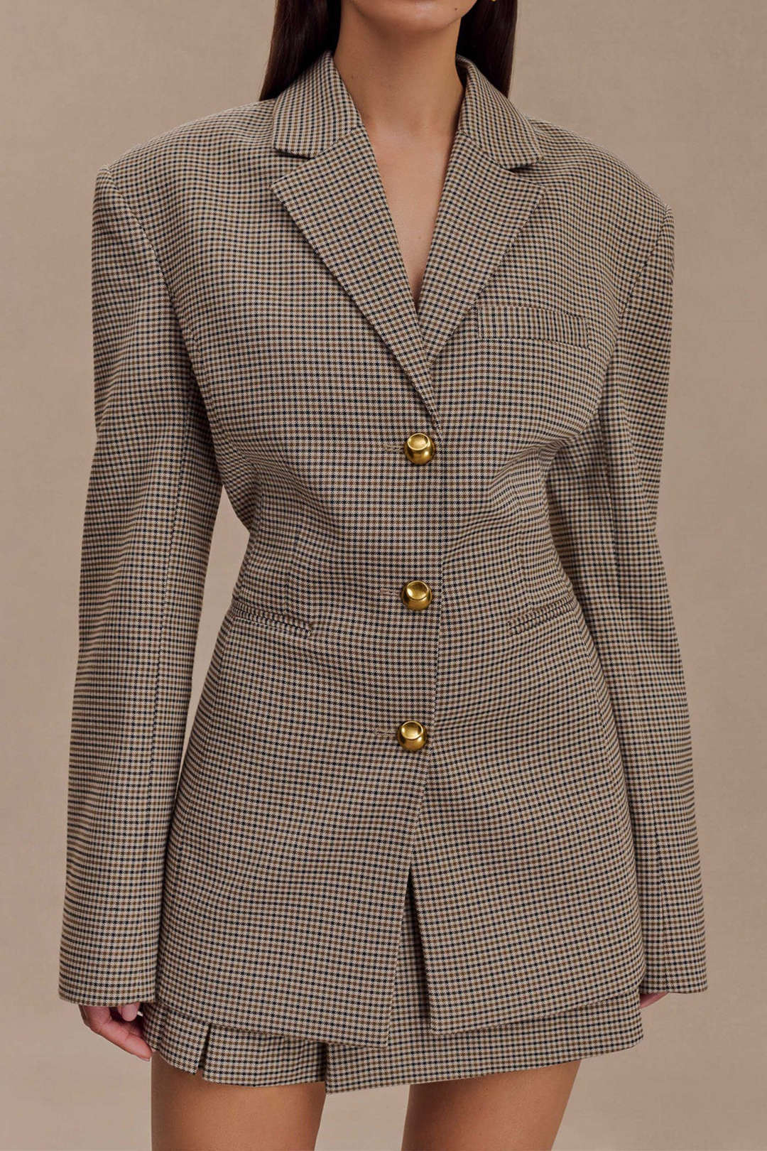 Regal Check Belted Blazer