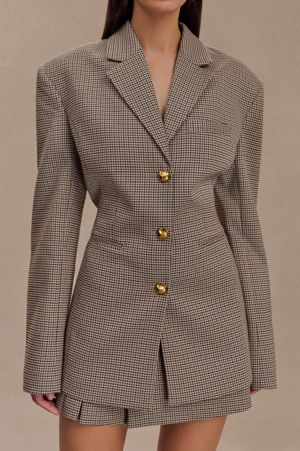 Regal Check Belted Blazer