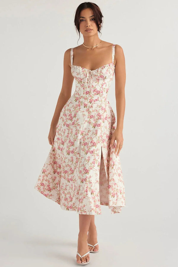 Floral Rosalind Corset Midi Dress