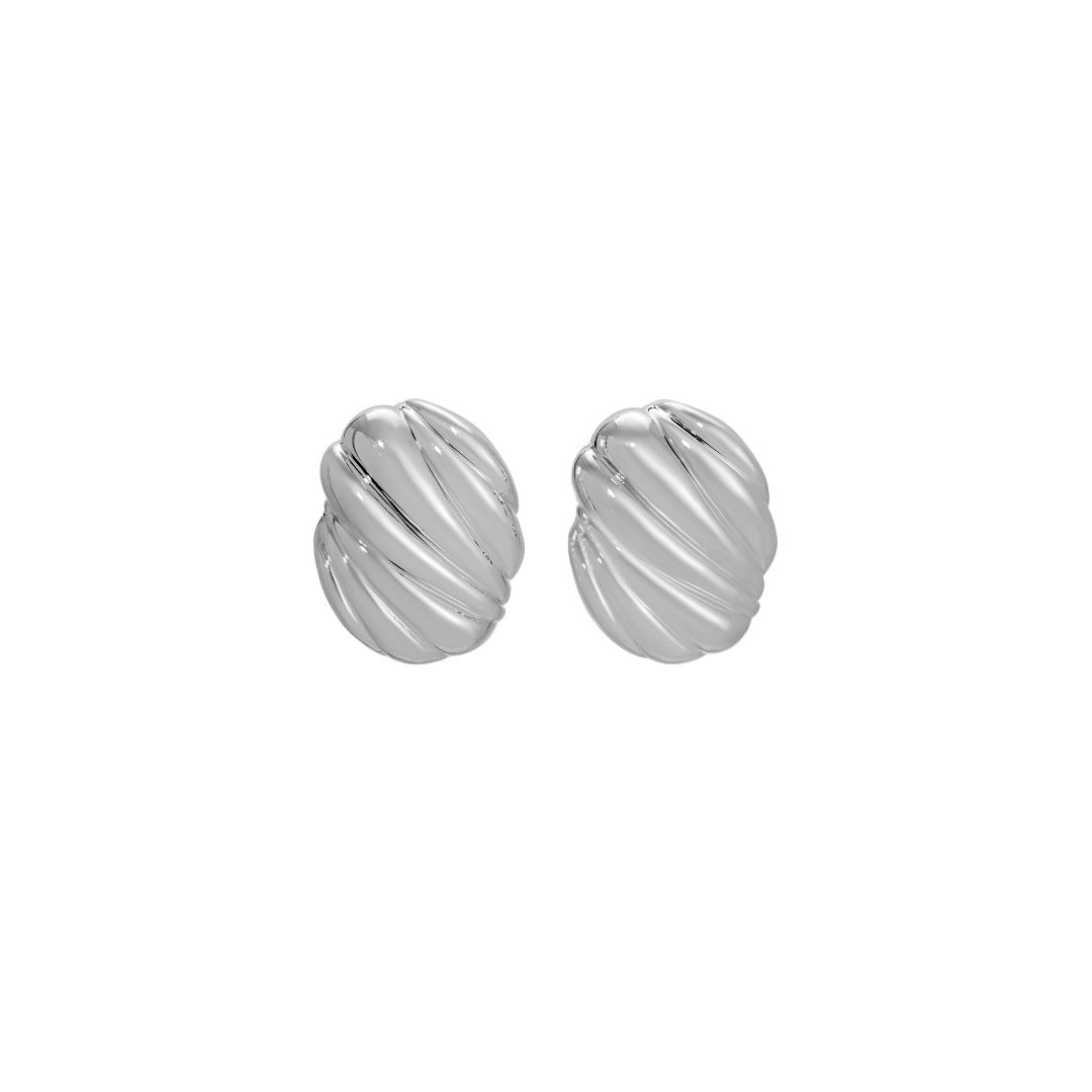 Silver Flow Twist Earrings