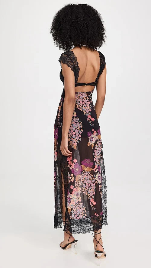 Midnight Bloom Lace Maxi