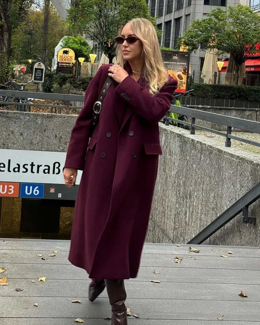 Vienna Avenue Double Breasted Long Coat