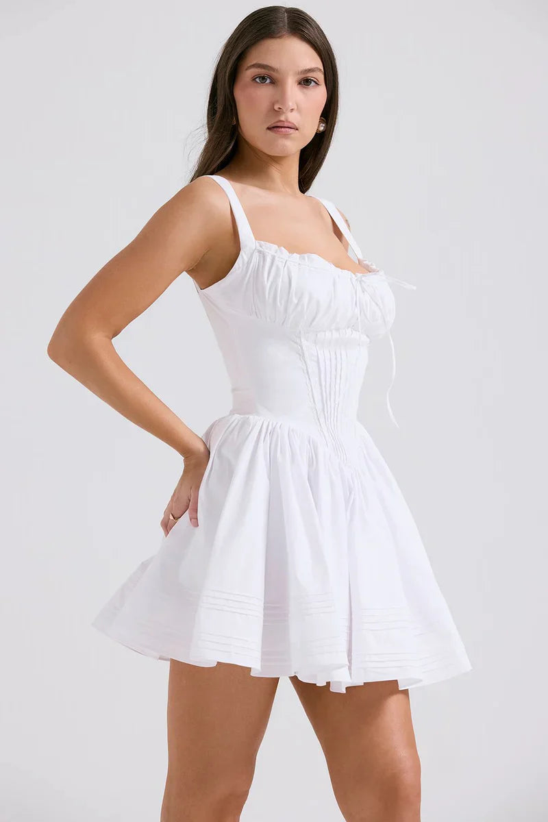 White Rhea Corset Mini Dress