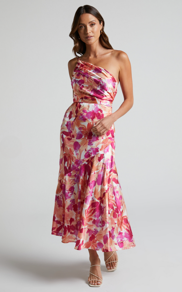 Sunkissed Bloom Satin Midi Dress