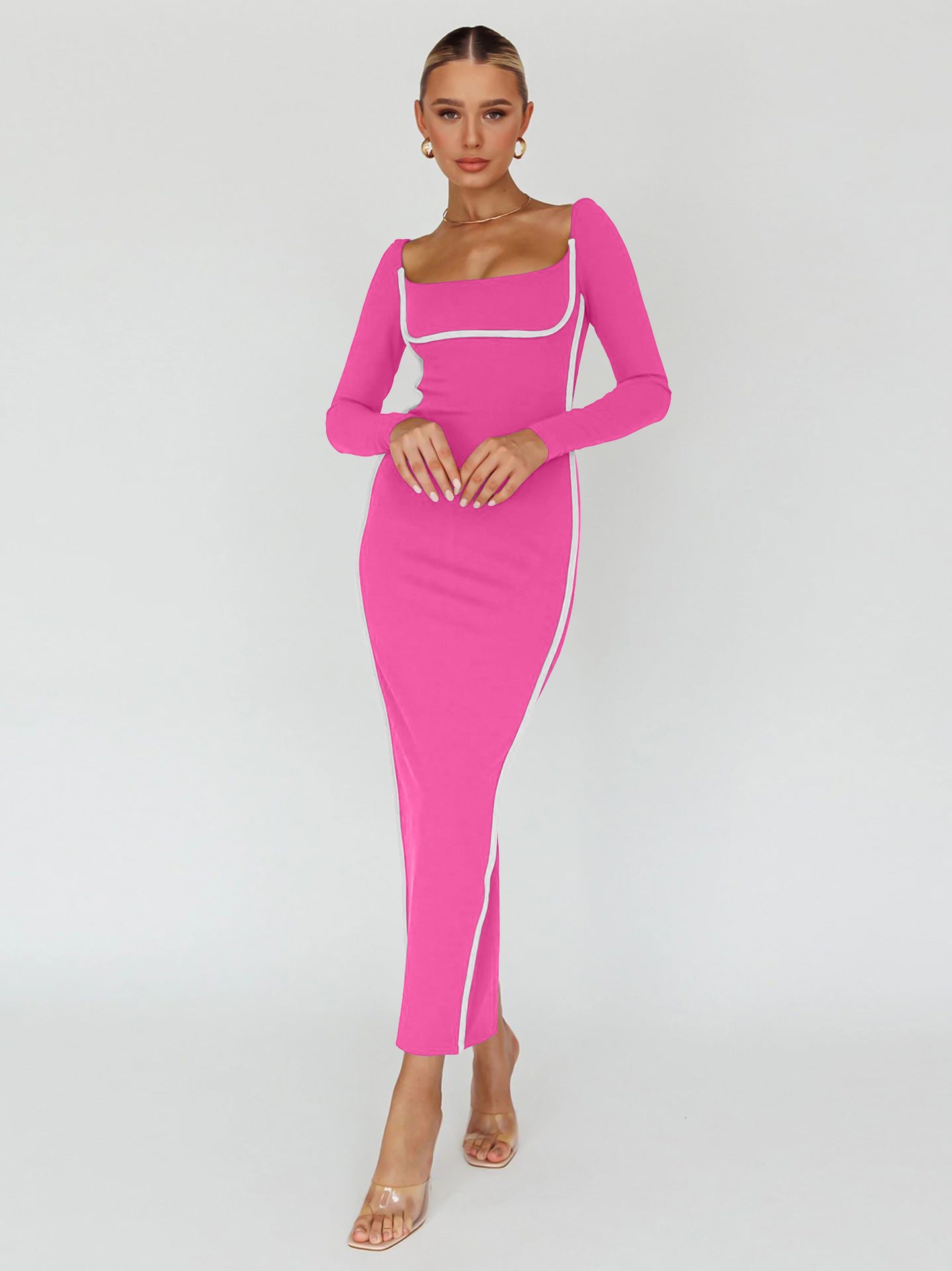 Line Play Maxi Dress