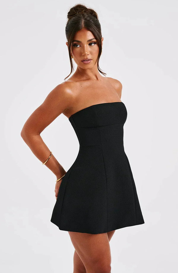 Black Lucia Strapless Mini Dress