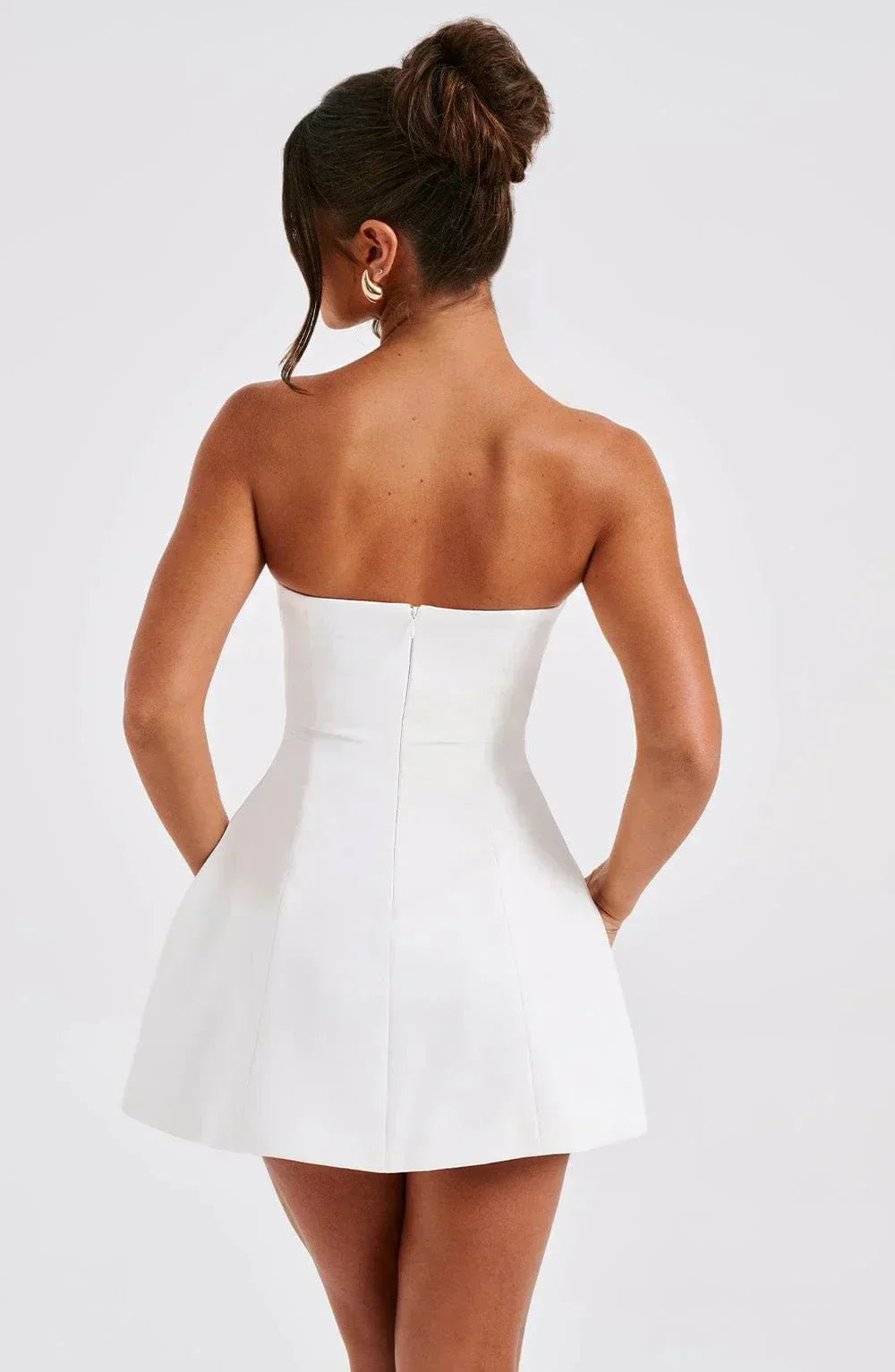 White Lucia Strapless Mini Dress