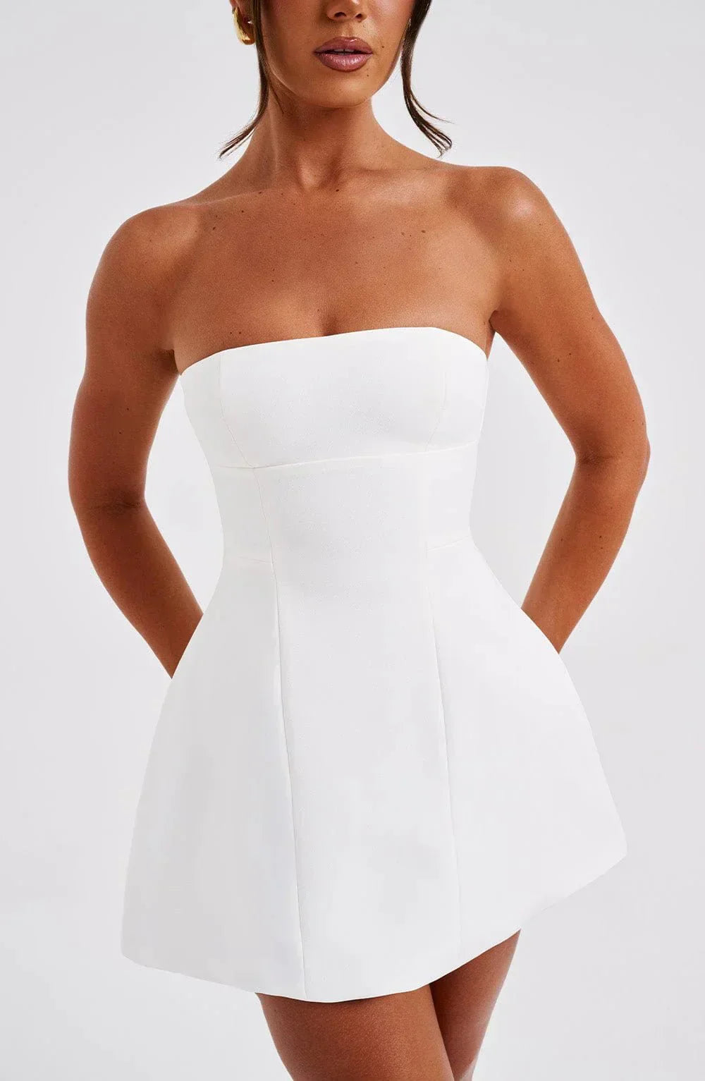 White Lucia Strapless Mini Dress