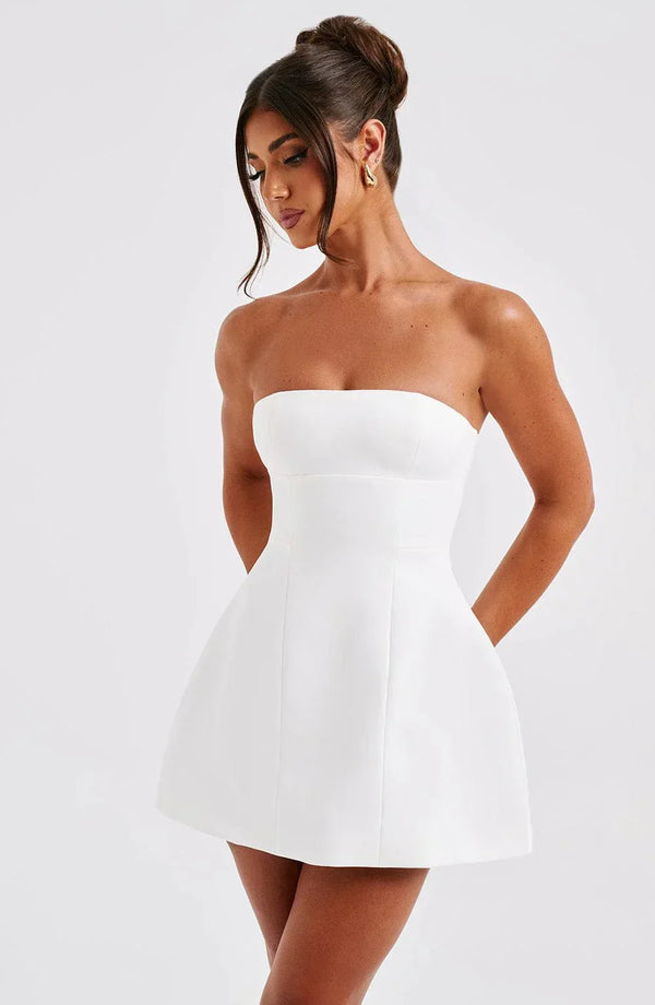 White Lucia Strapless Mini Dress