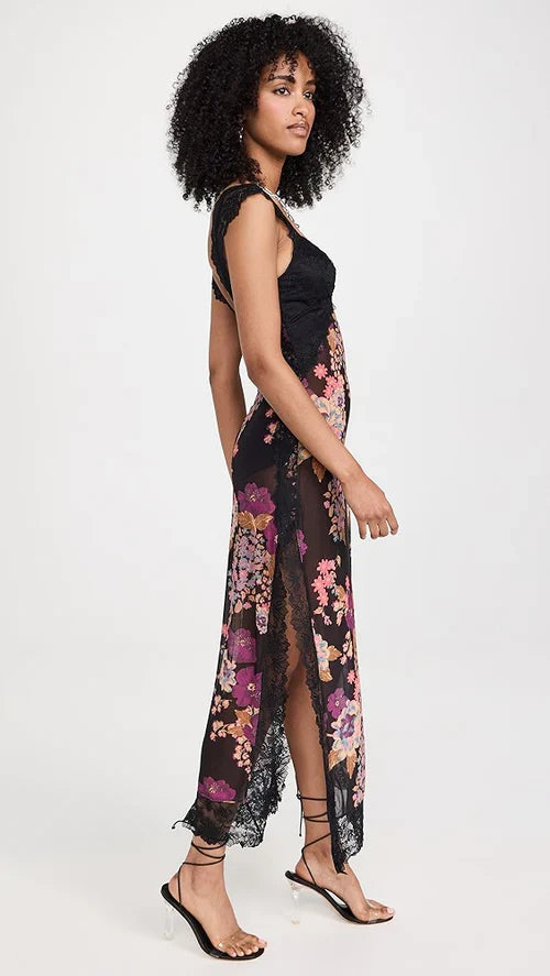 Midnight Bloom Lace Maxi