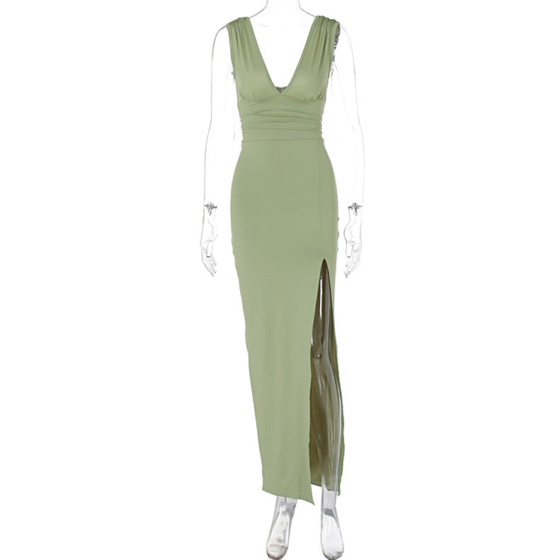 Lyra Satin Drape Maxi Dress