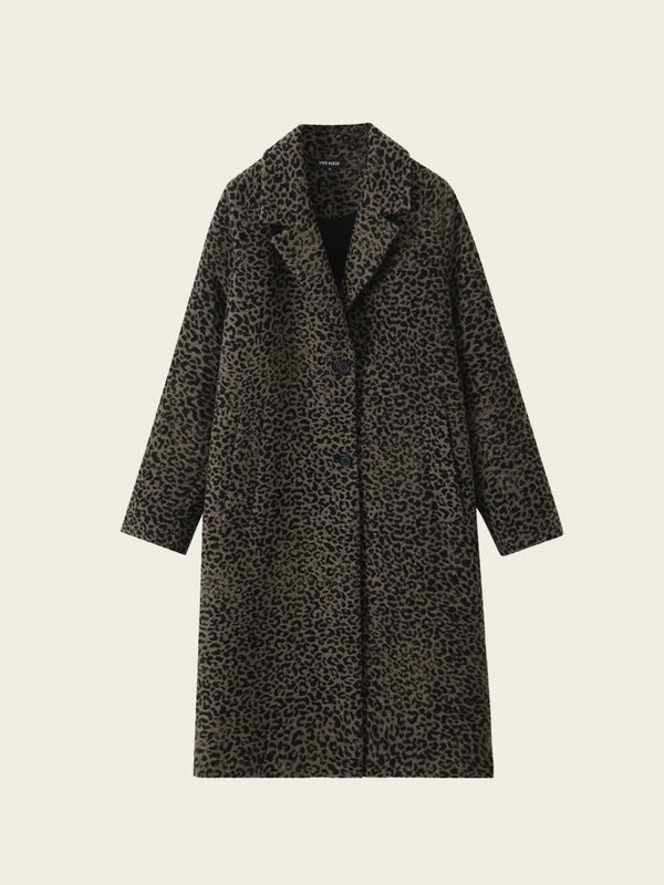 Savara Longline Leopard Coat