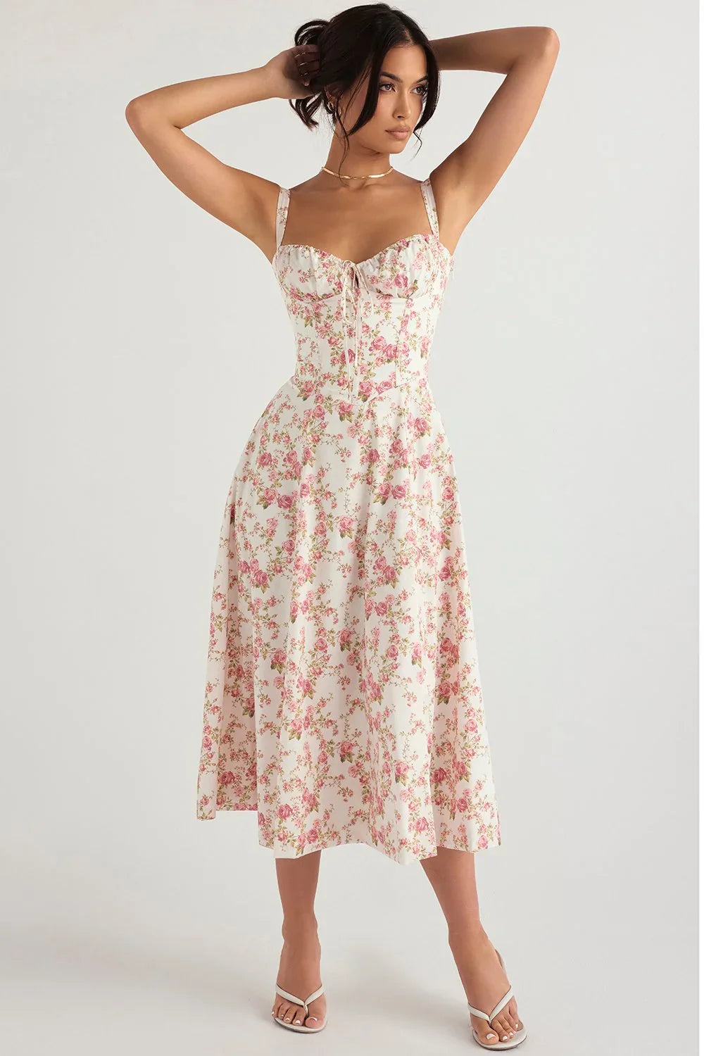 Floral Rosalind Corset Midi Dress