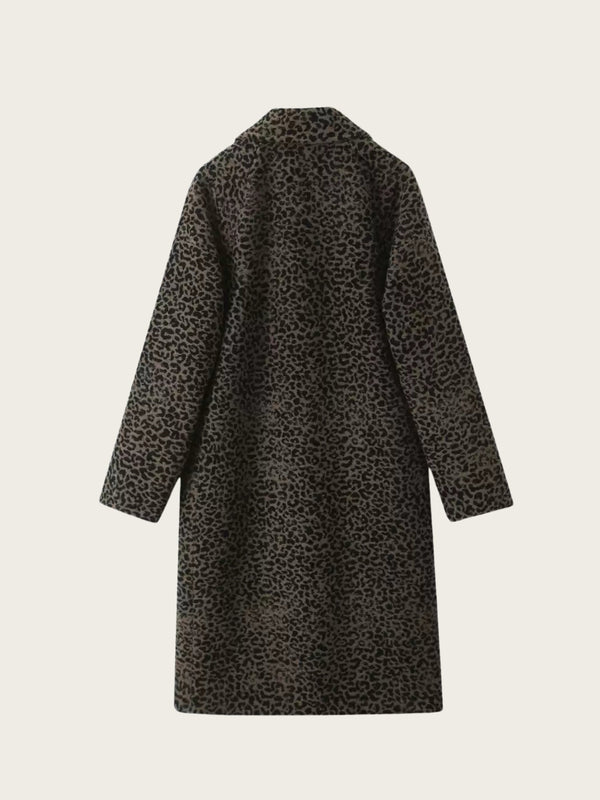 Savara Longline Leopard Coat