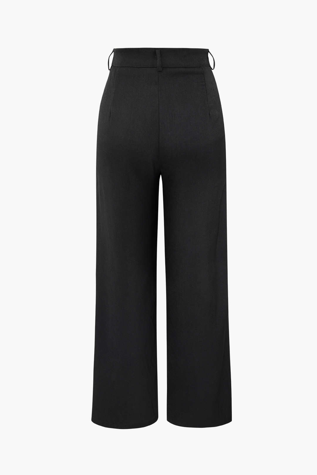 Draped Wrap Straight-Leg Trousers