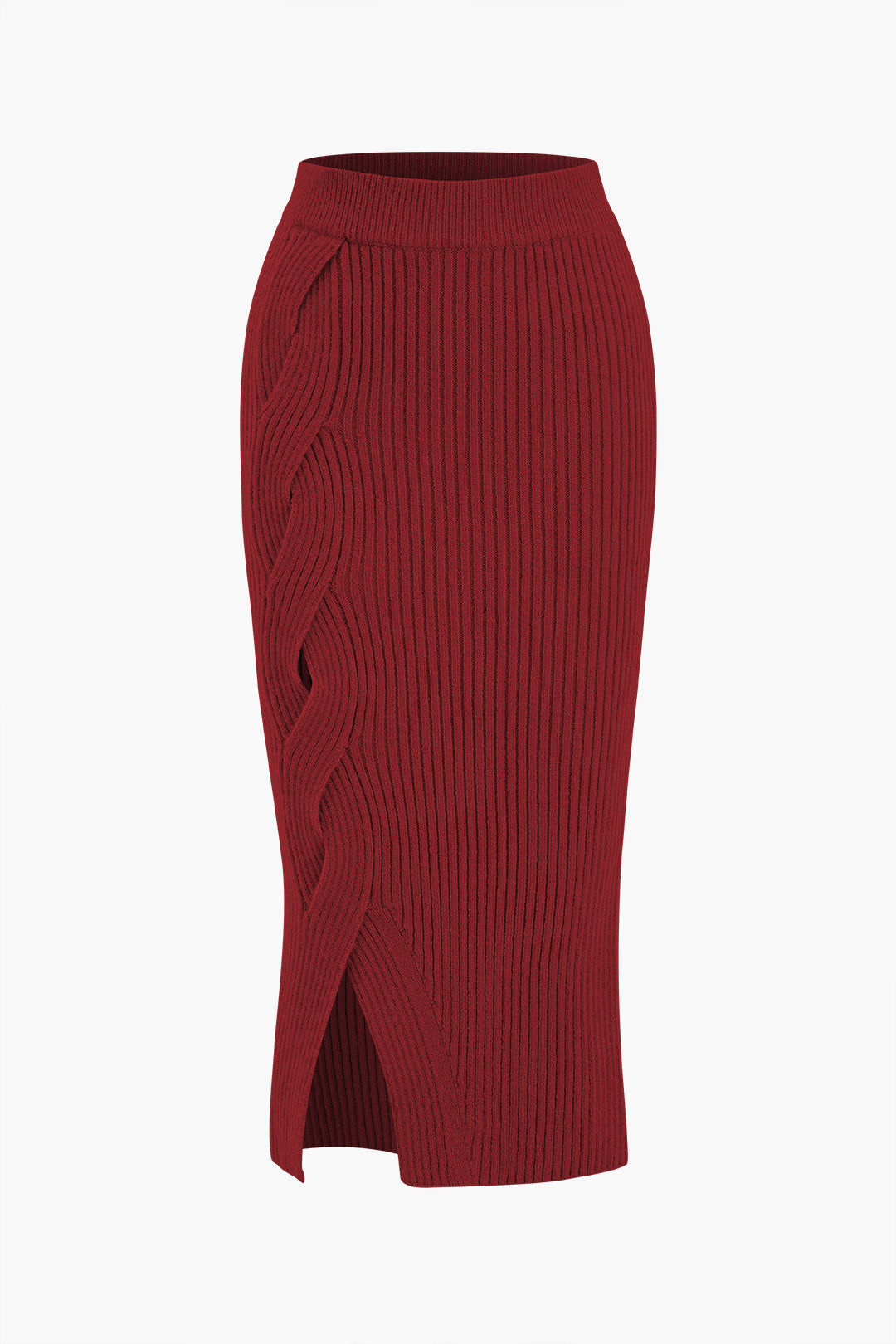 Elara Ribbed Midi Skirt