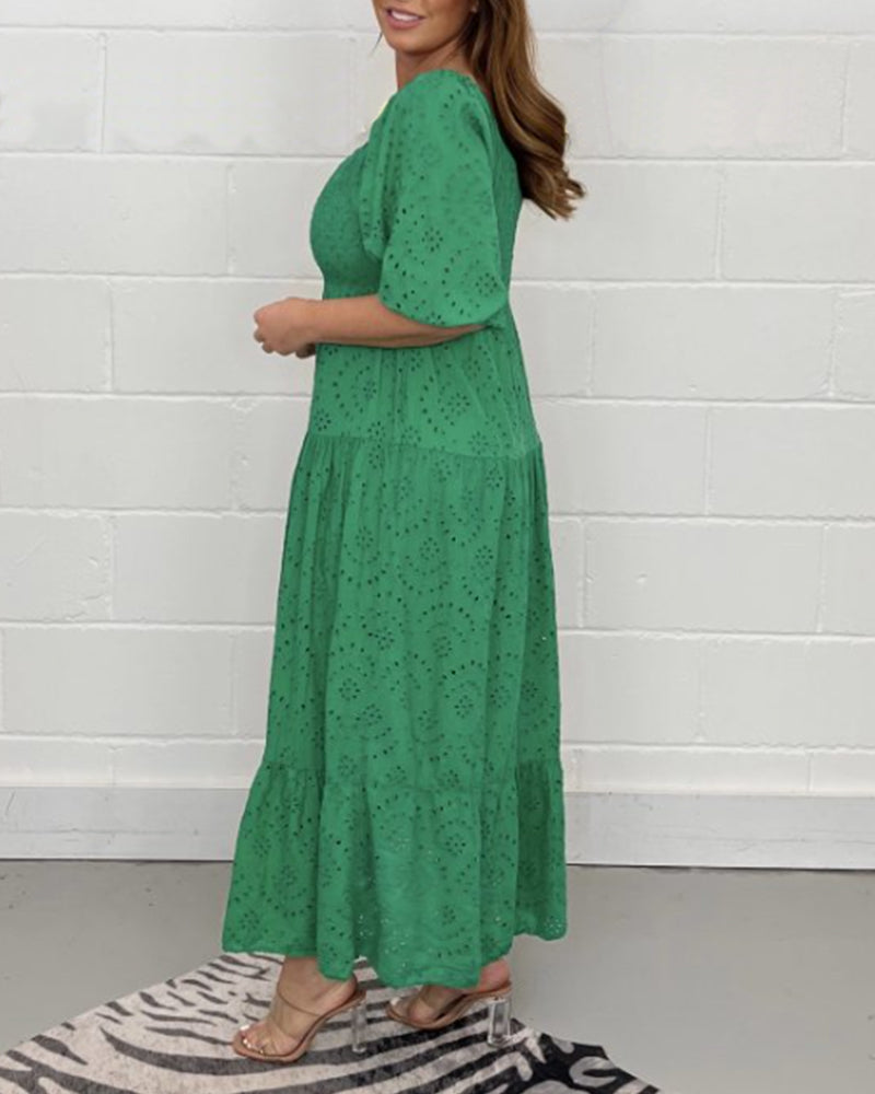 Isla Belle Broderie Maxi Dress