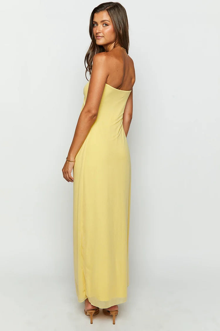 Santorini Sunset Plunge Maxi Dress