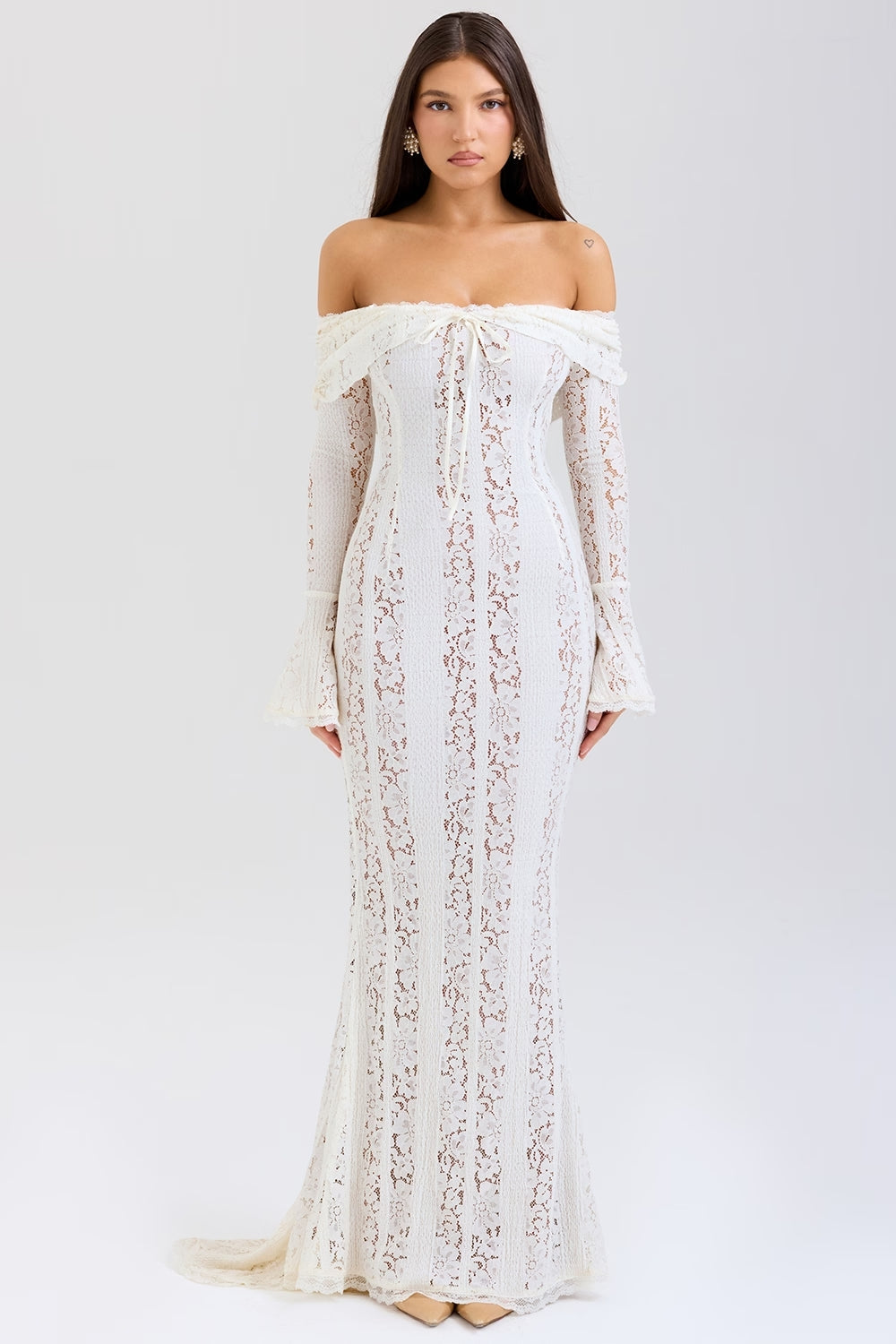 White Rosalind Lace Maxi Dress