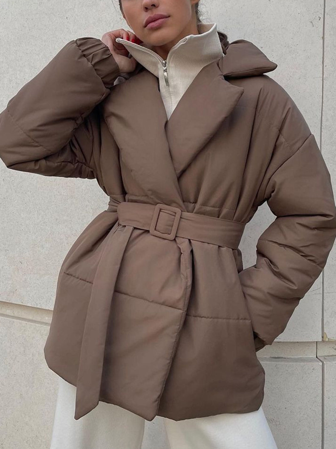 Cloudbound Belted Puffer Jacket