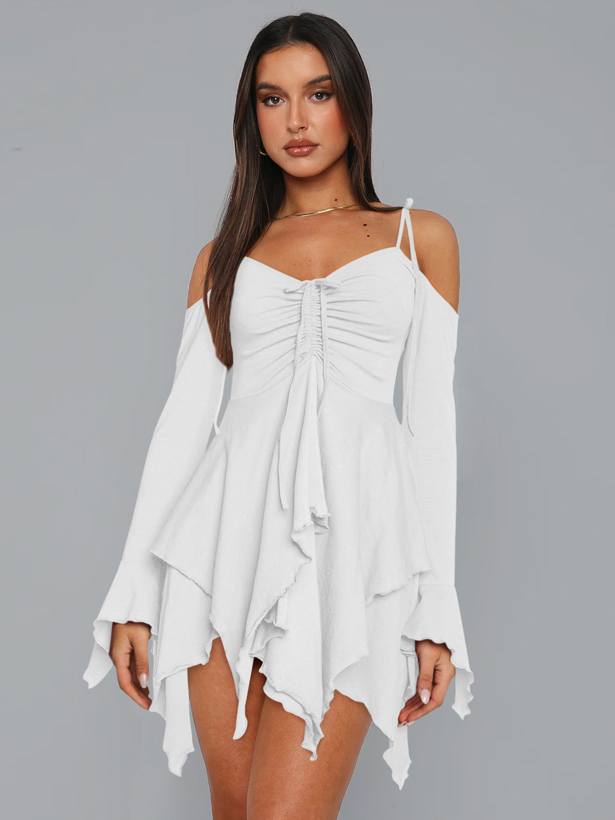 Lyara Flame Drape Mini Dress