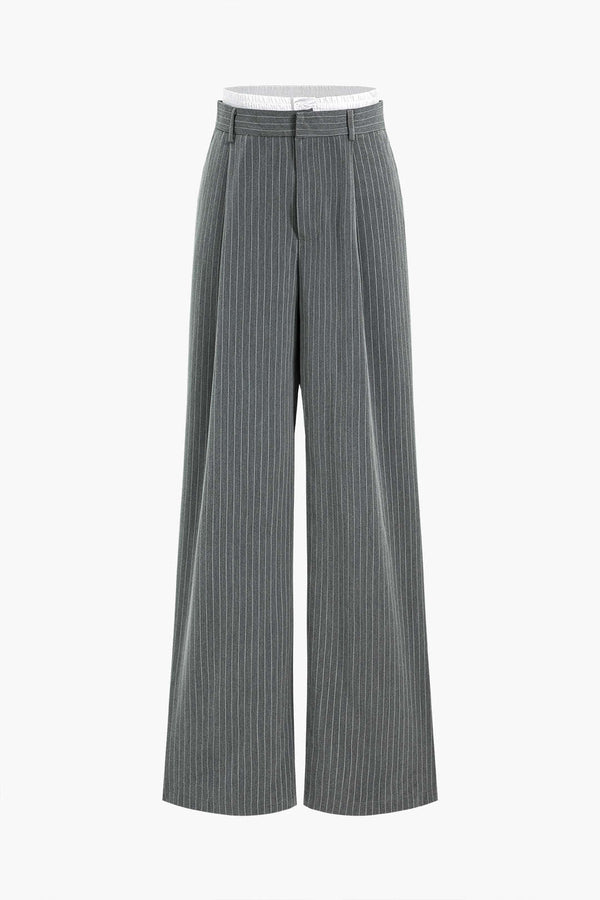 Striped High-Waist Trousers