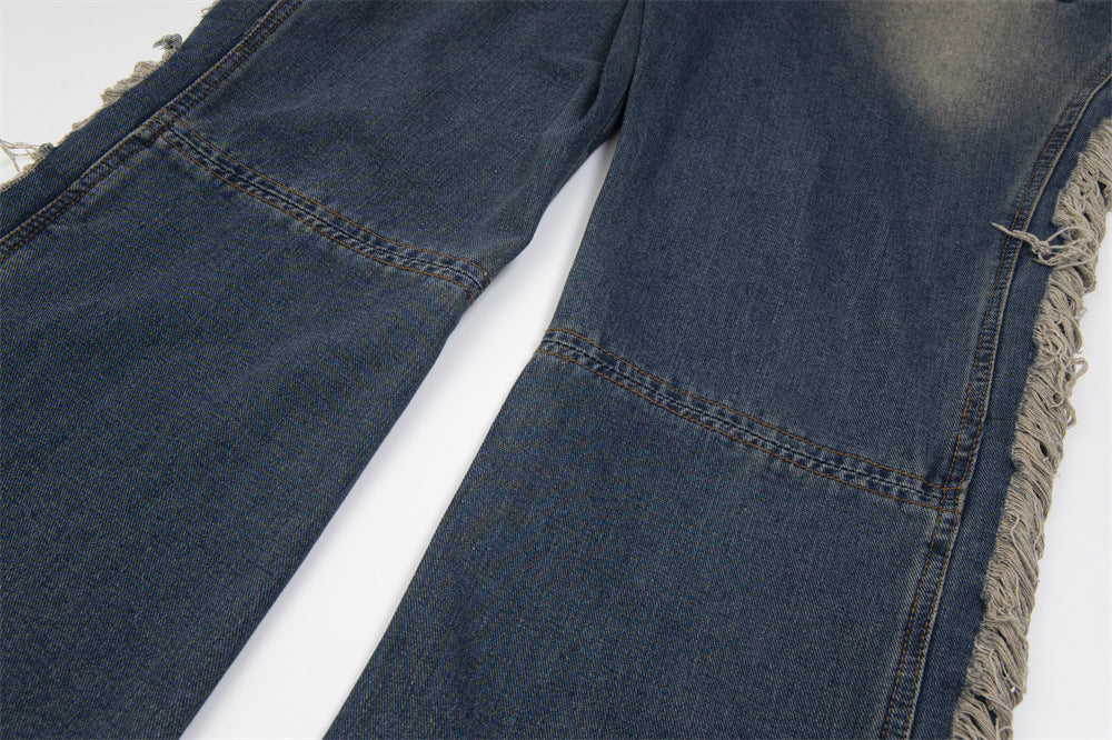 Rebel Shred Contrast Fringe Jeans